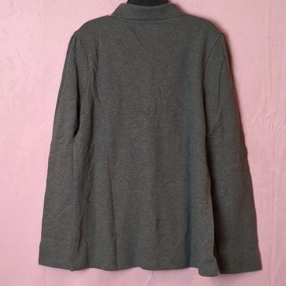 The Children's Place Gray Long Sleeve Girls Polo Shirt size Large